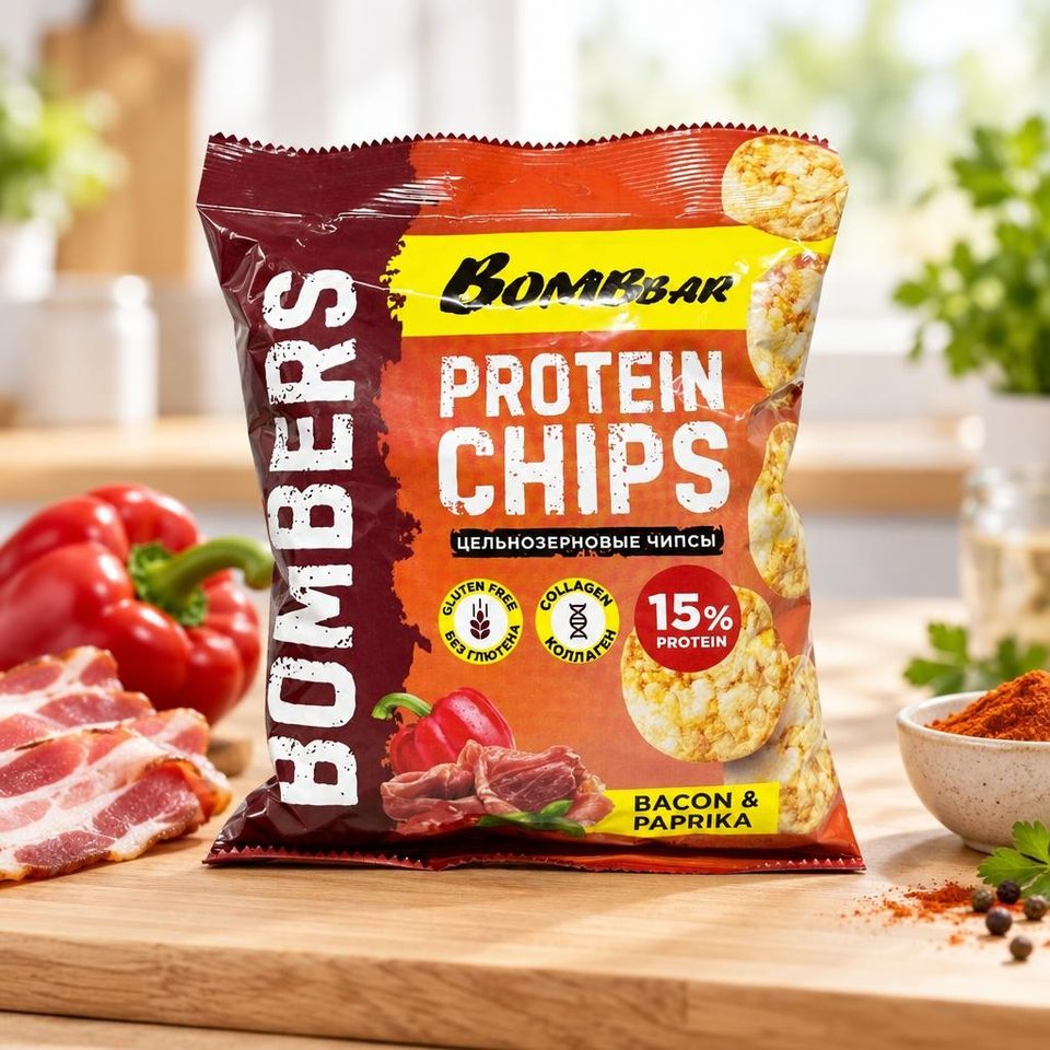 Bombbar Чипсы ц/з со вкусом Бекон с паприкой 50гр 14шт