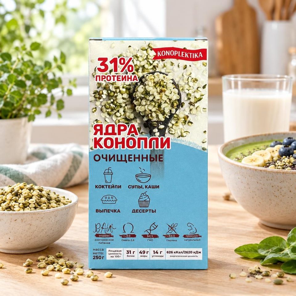 Ядра конопли очищенные 250гр 13 шт