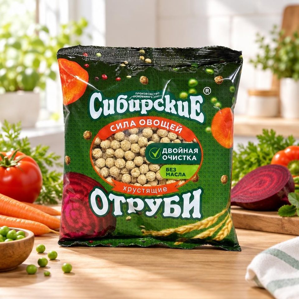Сибирские отруби хрустящие Сила овощей 100 гр 25шт