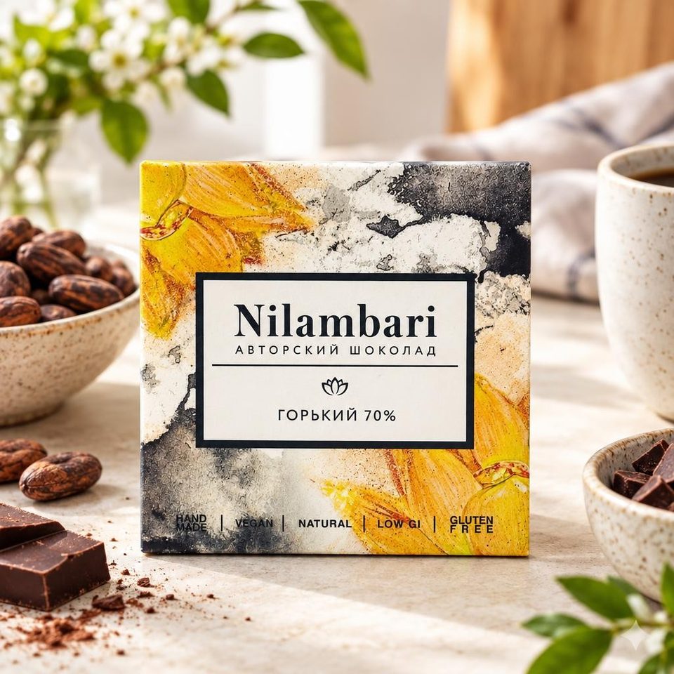 Nilambari авторский шоколад горький 70% 65гр