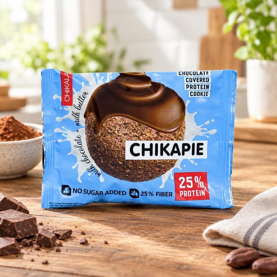 Chikalab Печенье глазированное с начинкой 60гр Шоколадное 9шт