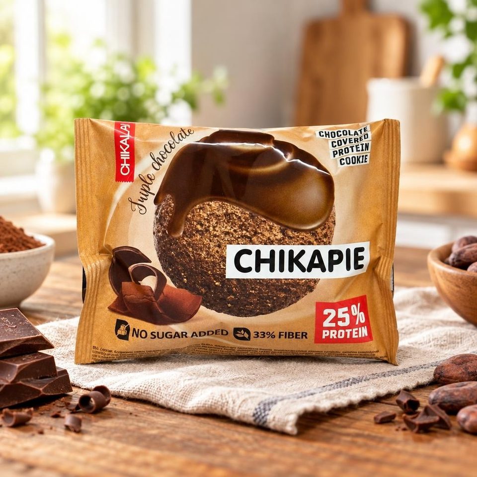 Chikalab Печенье глазированное с начинкой Тройной шоколад 60гр 9шт