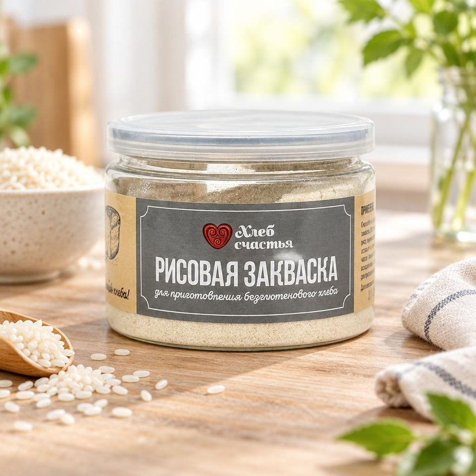 Хлеб счастья Закваска рисовая масса 100гр банка