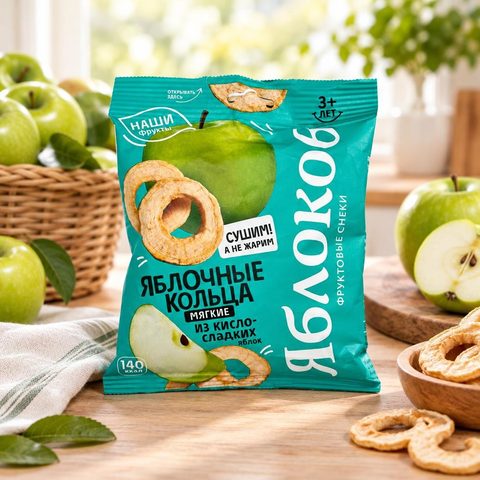 Яблочные кольца из кисло-сладких яблок Яблоков 50 гр 1х10