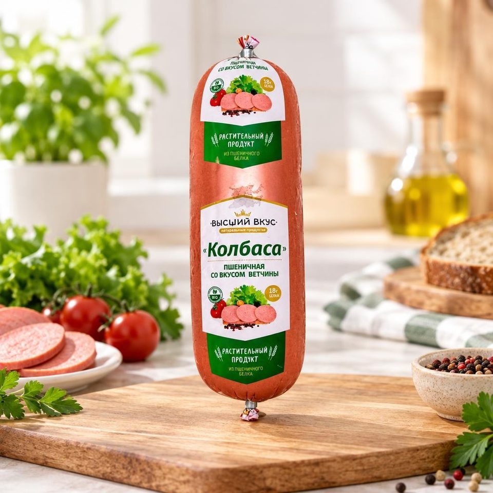 Колбаса пшеничная постная со вкусом ветчины 400 гр