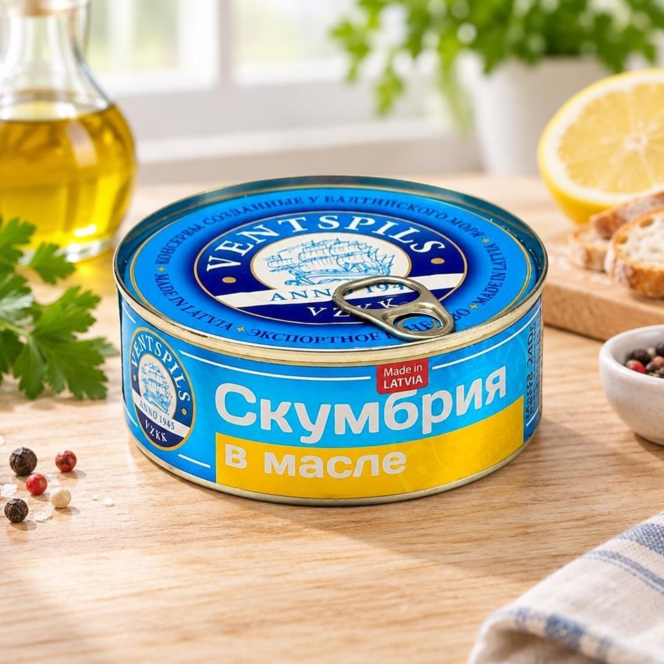 Ventspils Скумбрия в растительном масле с ключиком 240гр