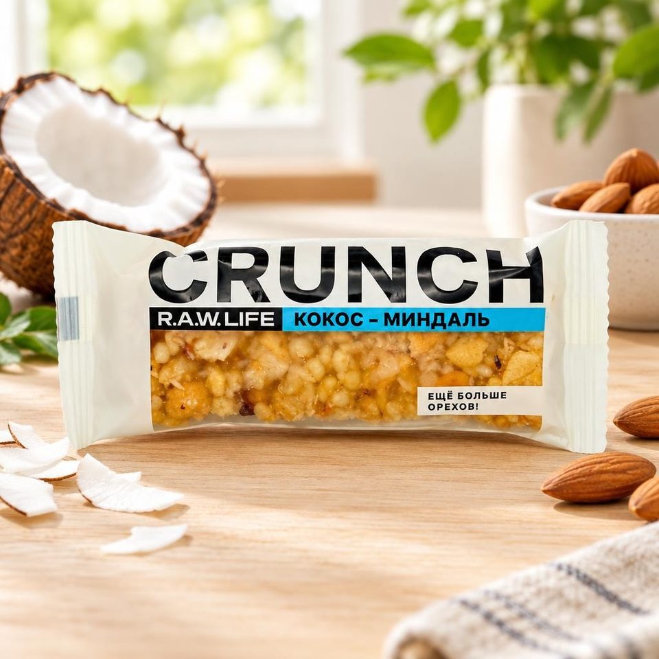 Рау лайф Ореховый батончик CRUNCH Choco Кокос-миндаль