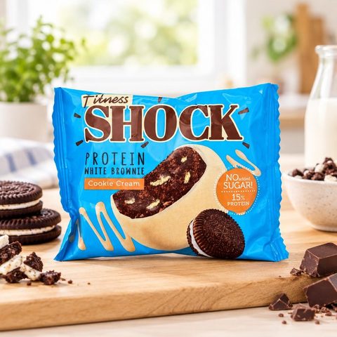 FitnesShock Изделие кондитерское глазированное Брауни с ароматом печенья 50гр 10шт