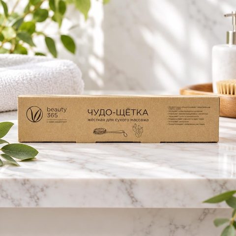 Beauty 365 Чудо щетка для сухого массажа натуральное волокна Жесткая