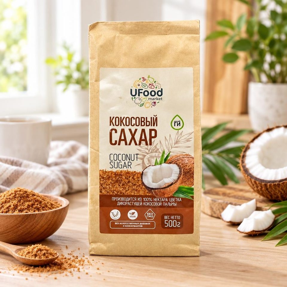 Ufood Кокосовый сахар Neera дой-пак 500гр