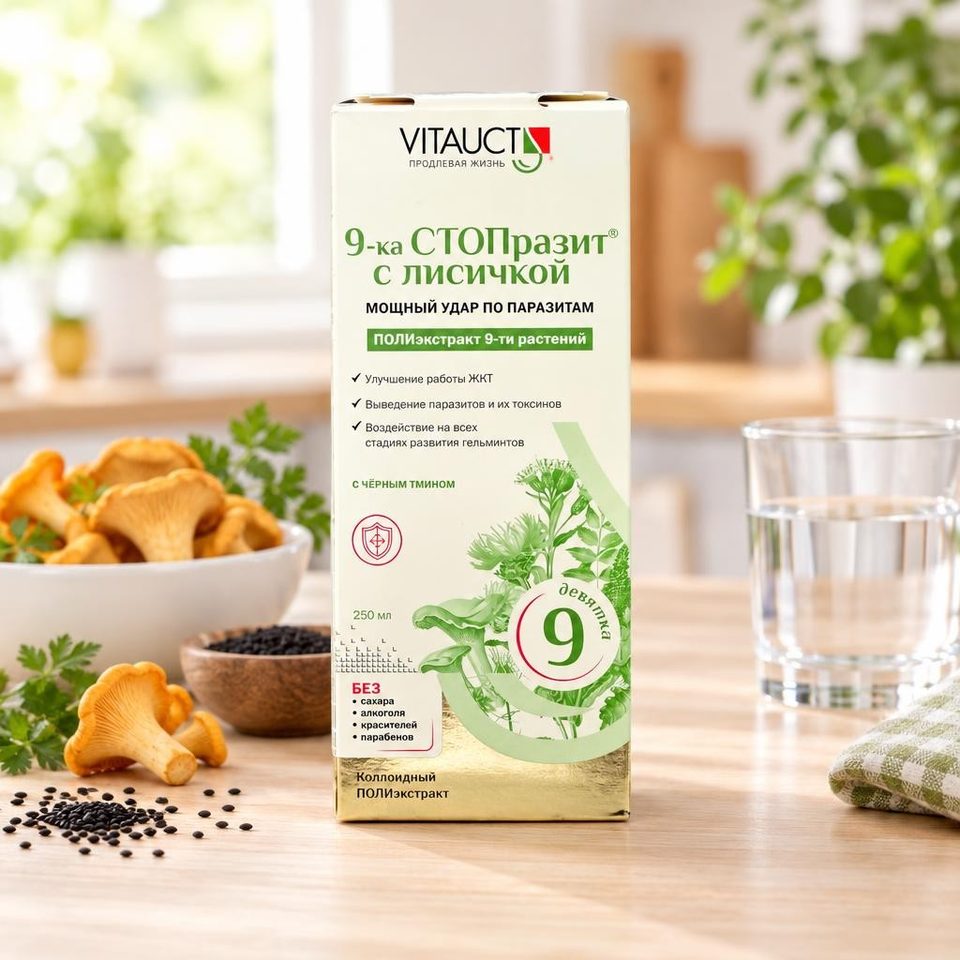 Vitauct 9-ка Стопаразит с лисичкой раствор 250мл