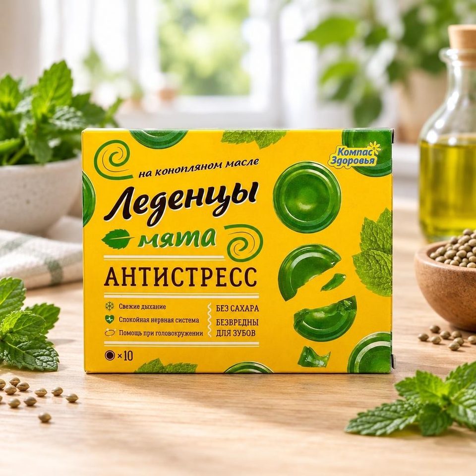 Карамель леденцовая конопляное масло и мята 32 гр