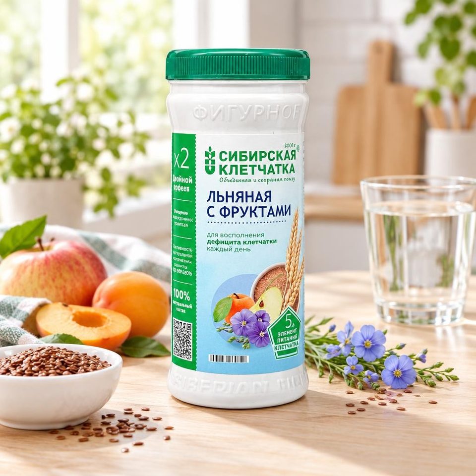 Сибирская клетчатка Льняная с фруктами 280гр