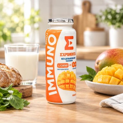 Exponenta Продукт кисломолочный ХАЙ-ПРО Иммуно Шот Манго 100 гр