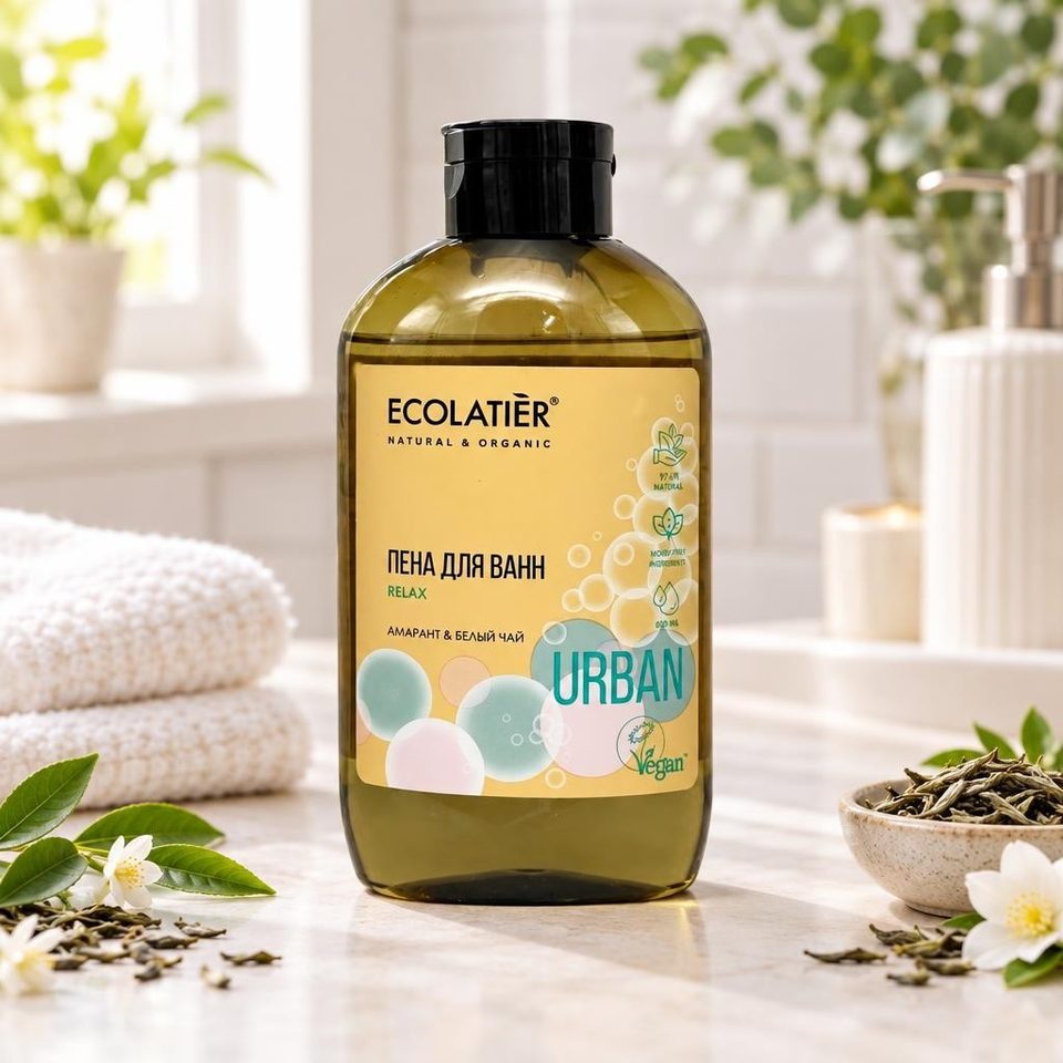 ECOLATIER URBAN Пена для ванн амарант и белый чай 600мл