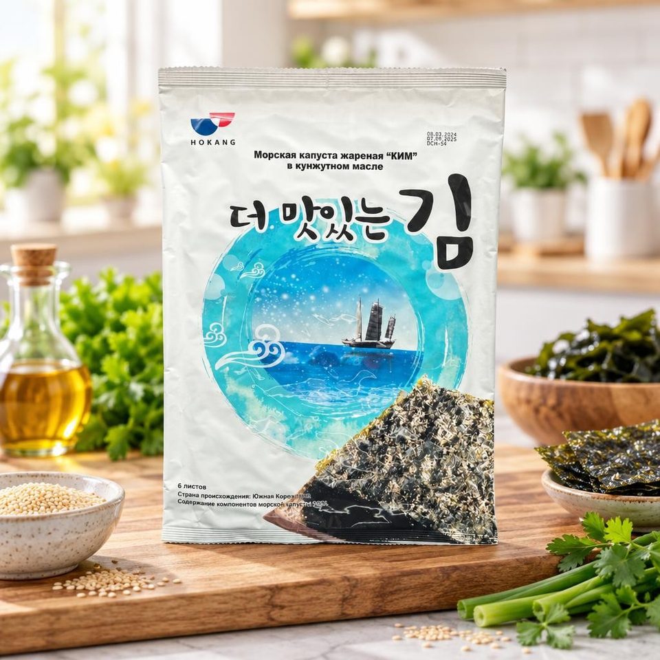 Морская капуста в кунжутном масле 6 листов 20гр 40шт