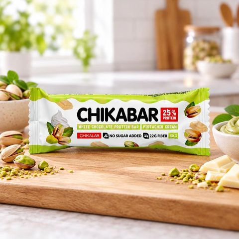 Chikalab батончик глазированный с начинкой фисташковый крем 60гр 20шт