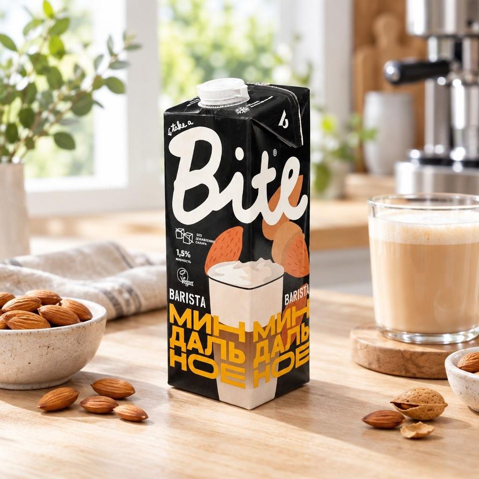 Bite Напиток растительный Миндаль ультрапастеризованный Бариста 1 л