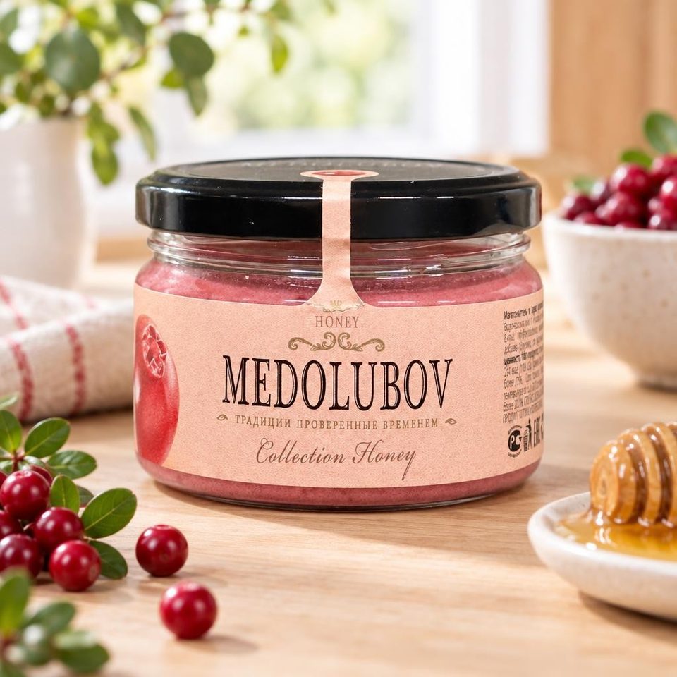 Медовое суфле с брусникой 250 гр