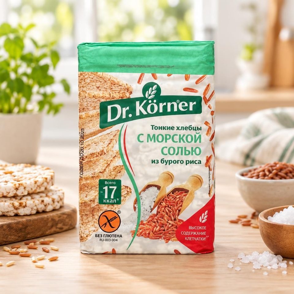 Dr Korner Хлебцы хрустящие Рисовые с морской солью 100гр