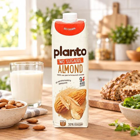 Напиток Миндальный без сахара 1,2% PLANTO 1 л 12 шт