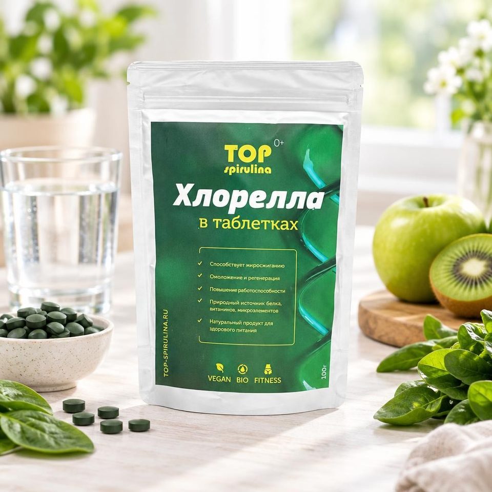 Хлорелла (Топ спирулина) 100гр в таблетках
