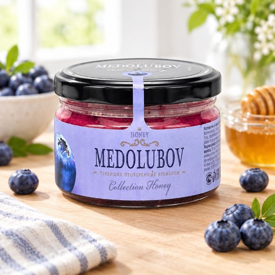 Медовое суфле с черникой 250 гр