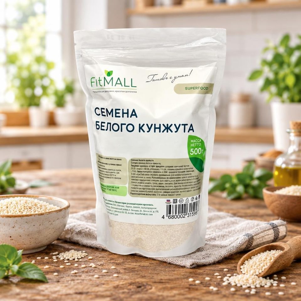 Семена белого кунжута ТМ FitMall дойпак 500 гр
