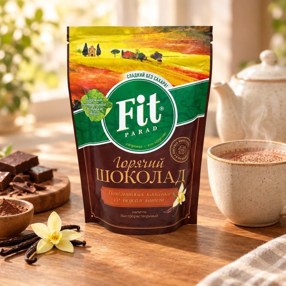 Фитпарад Горячий шоколад со вкусом ванили 200гр 12шт