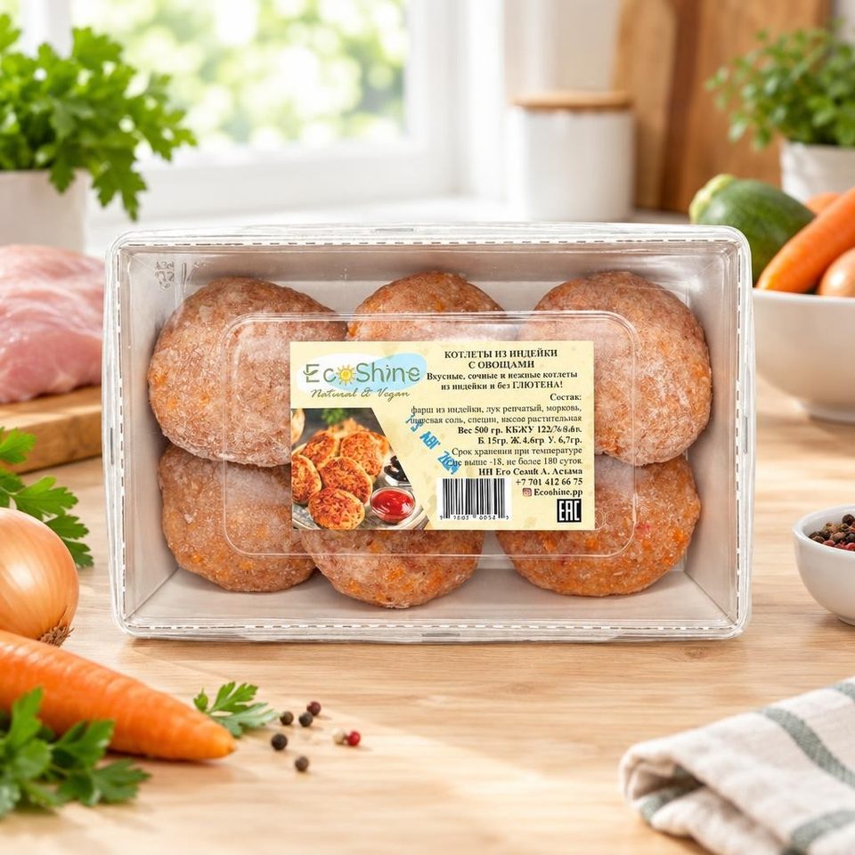 Котлеты из индейки с овощами Ecoshine