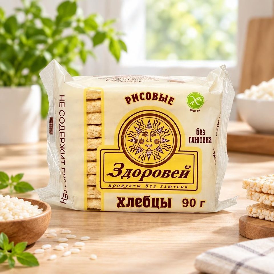 Здоровей Хлебцы Рисовые 90гр 38шт