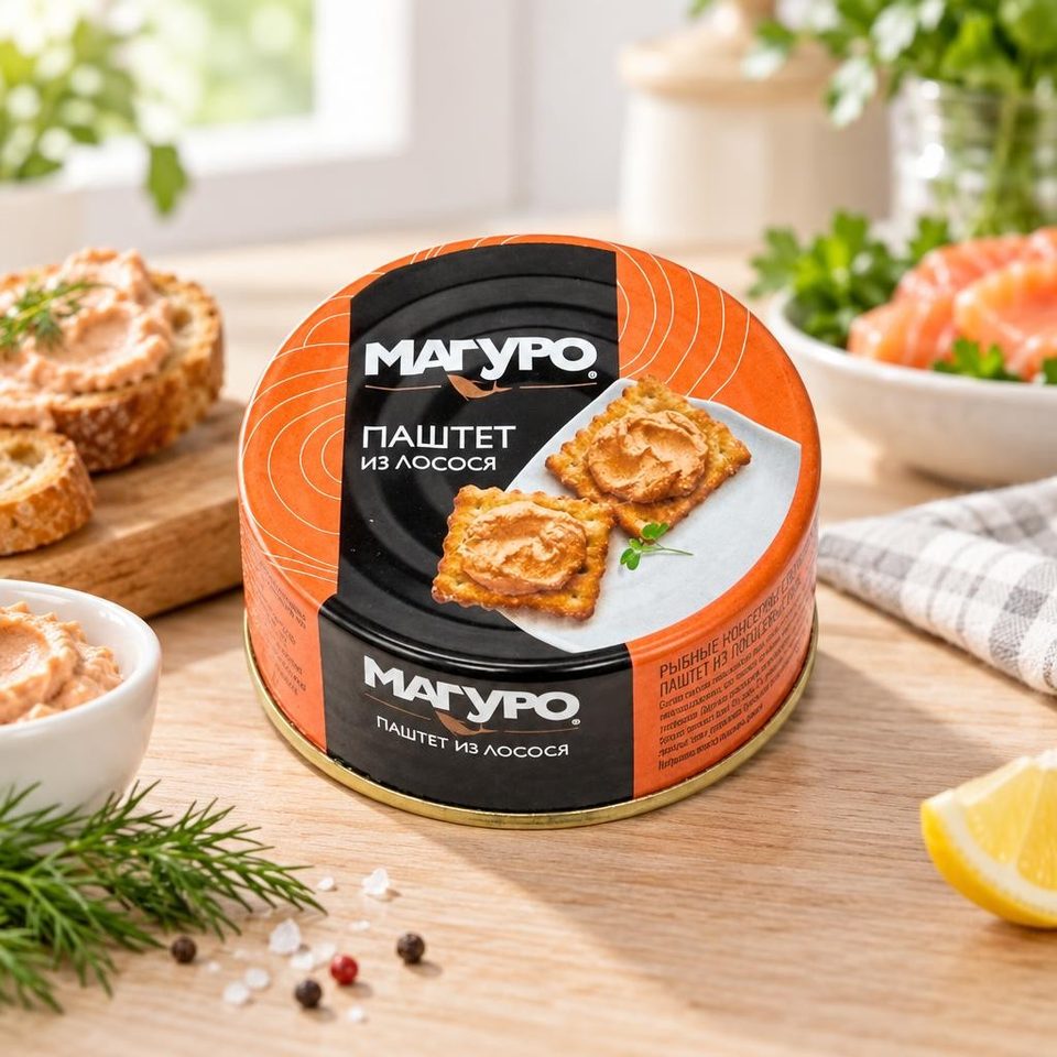 Лосось Магуро паштет новая рецептура лит. с/к 90 г 12 шт