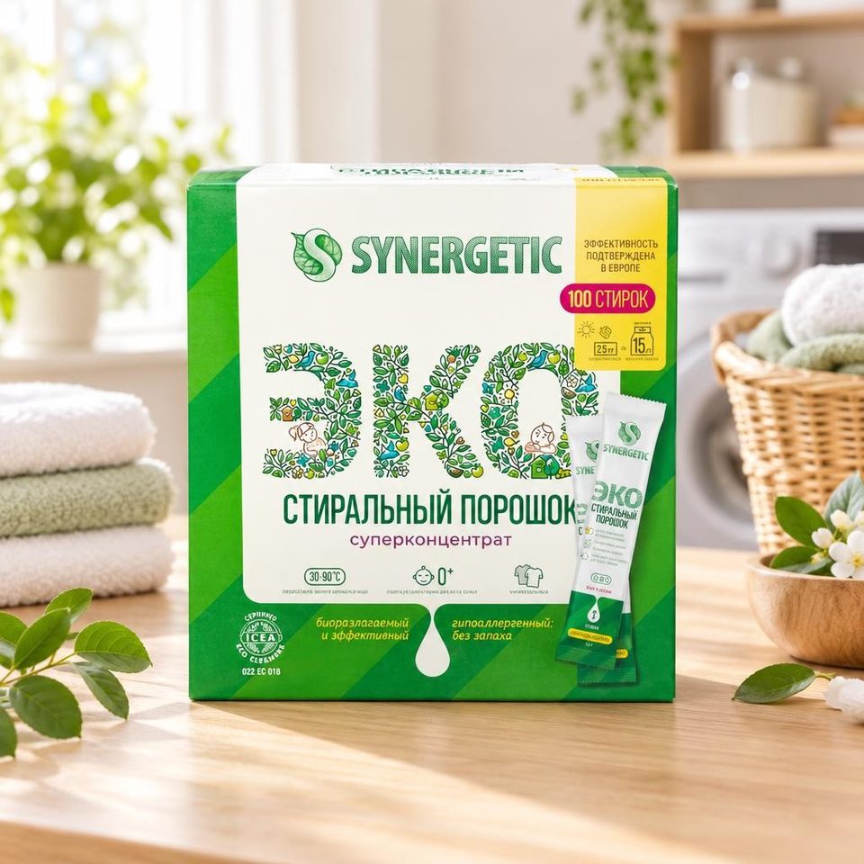 Синергетик Стиральный порошок 100стик