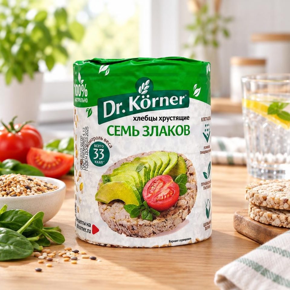 Dr Korner Хлебцы хрустящие семь злаков 100гр