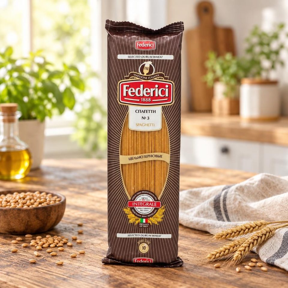 Federici Spaghetti Intergrail Изделия макаронные цельнозерновые Спагетти 400 гр 30 шт.