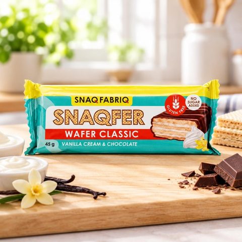 SNAQ FABRIQ Батончик вафельный глазированный со вкусом Ванильный крем и бельгийский шоколад 45гр 20ш