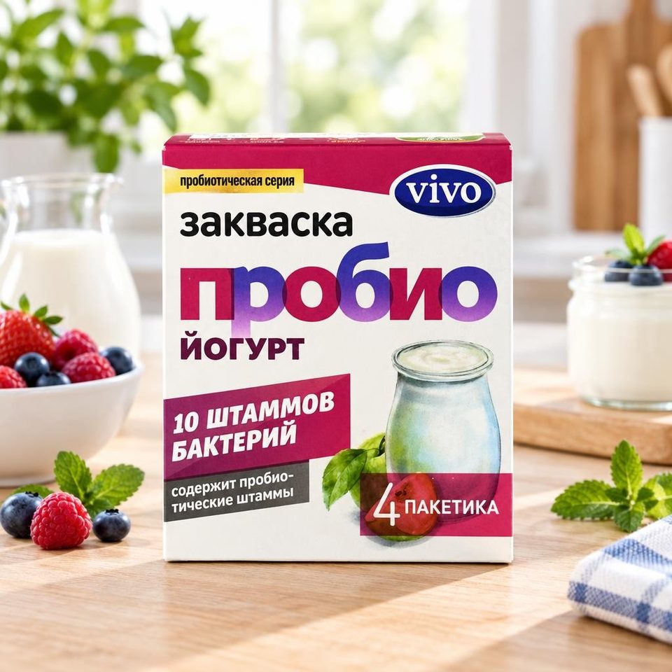 Виво Закваска пробиойогурт 4 пакетика 2гр