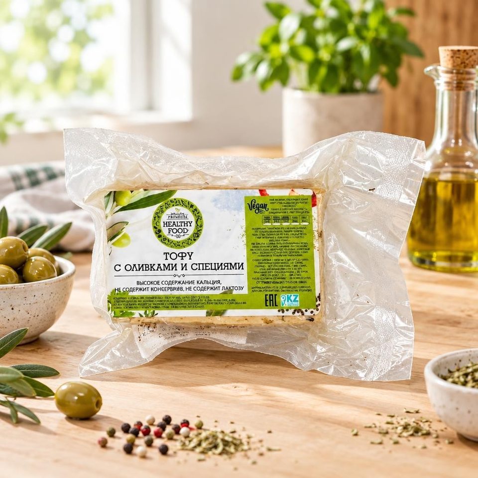 Healthy food Тофу с оливками и специями