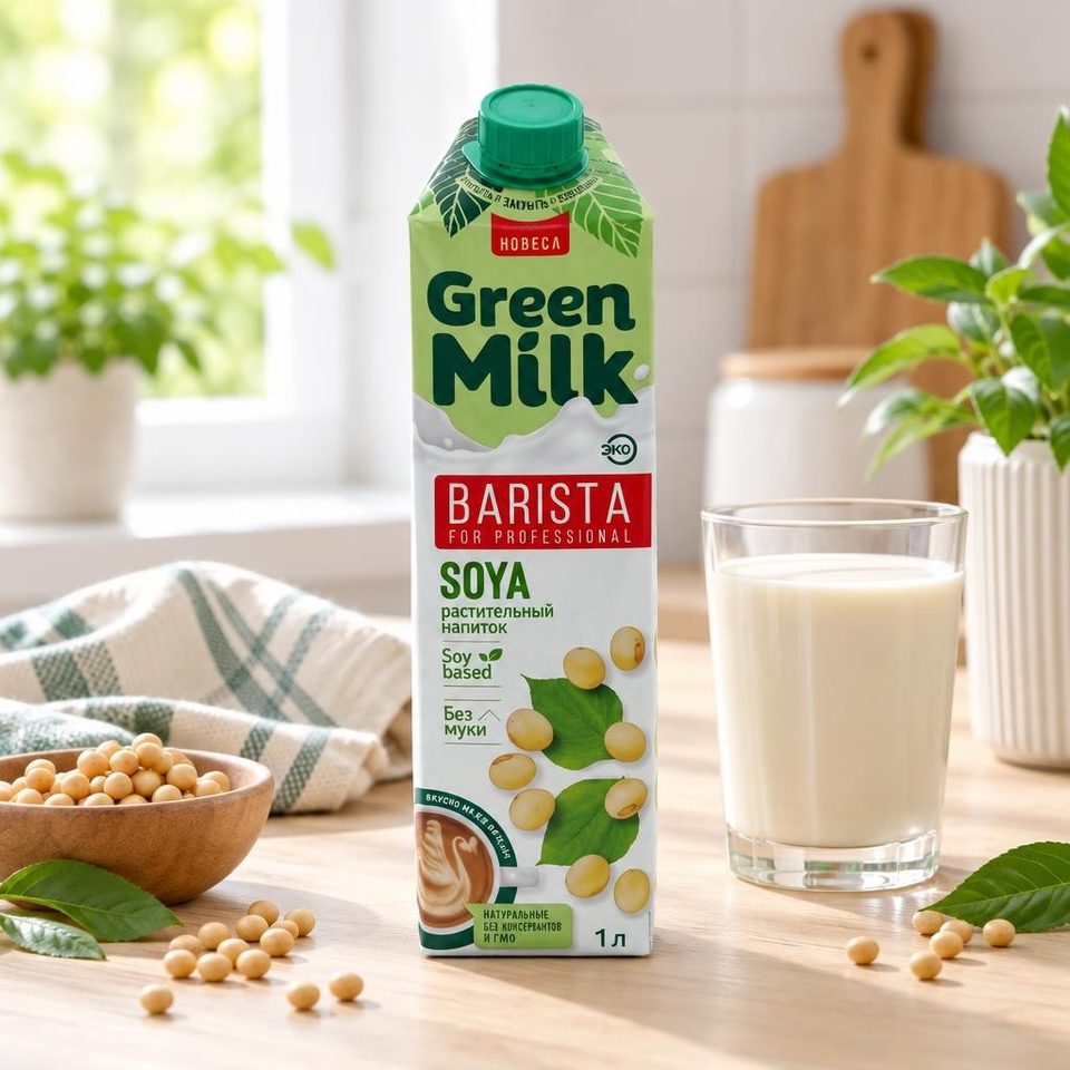 Green milk Напиток соевый обогащенный кальцием и витаминами Professional 1 л 12 шт