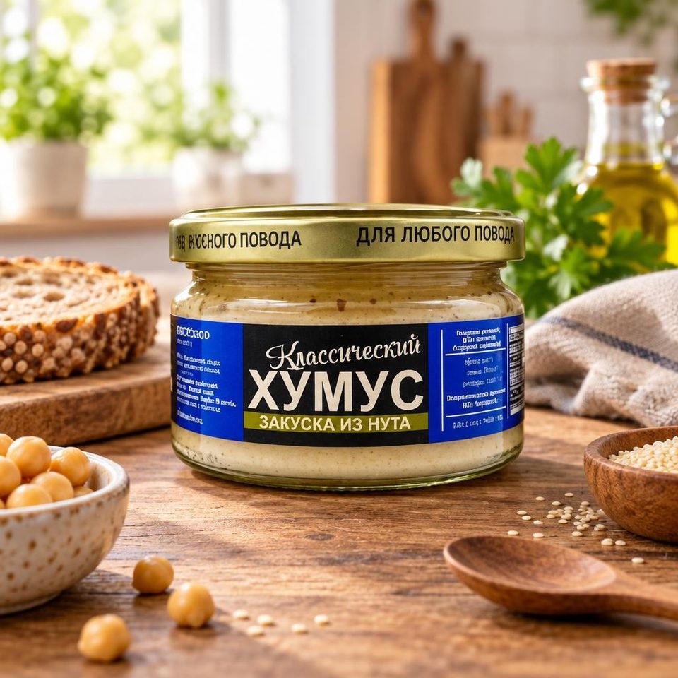 Закуска Тайна Востока-хумус Классическая 200гр 12шт