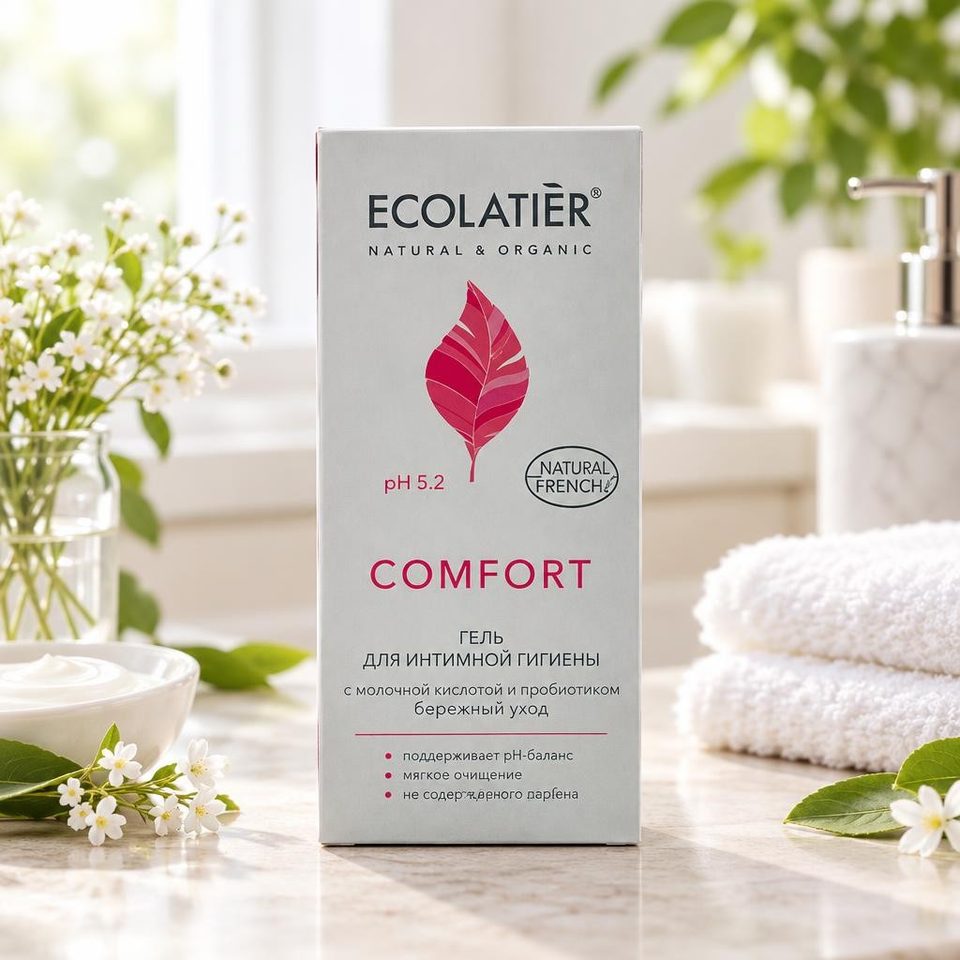 ECOLATIER Гель для интимной гигиены Comfort с молочной кислотой и пробиотиком 250мл