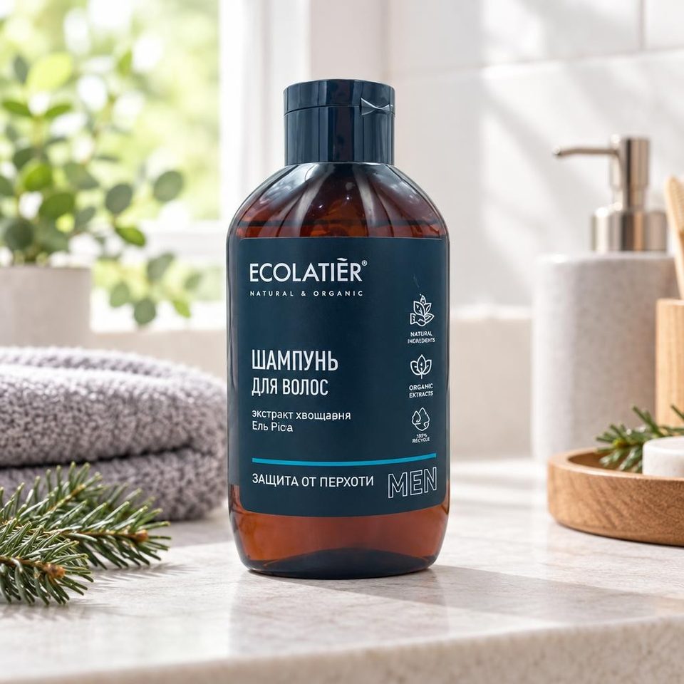 ECOLATIER Мужской шампунь Защита от перхоти 400мл 10шт