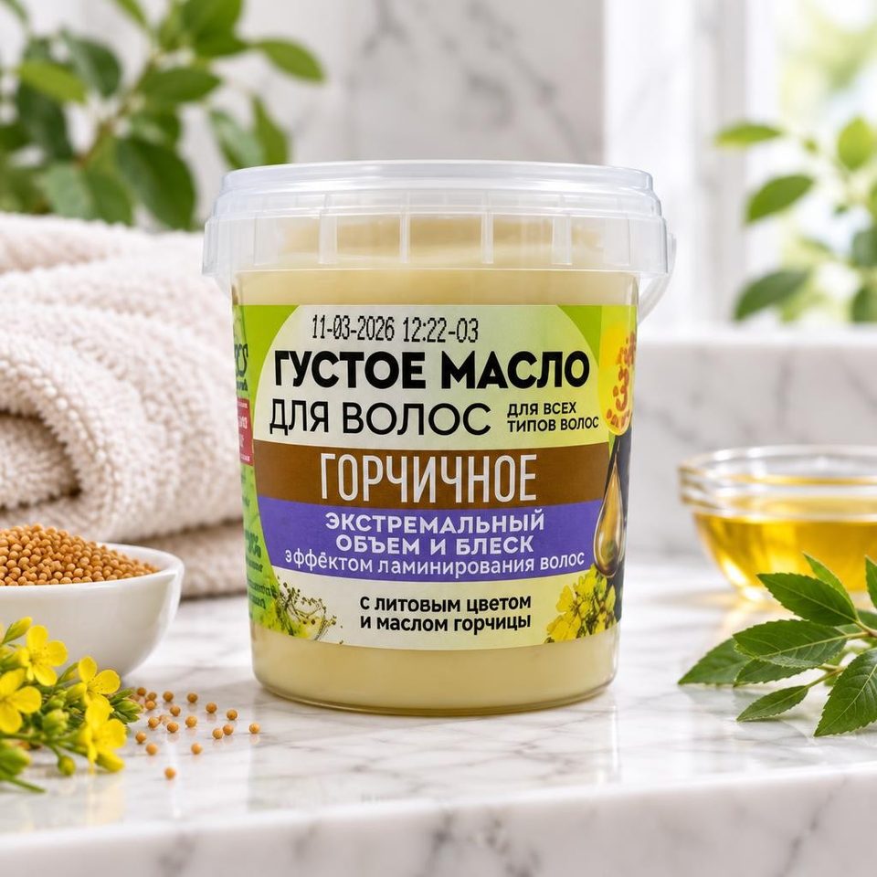 Фито косметика Густое масло для волос Горчичное для всех типов волос 155мл