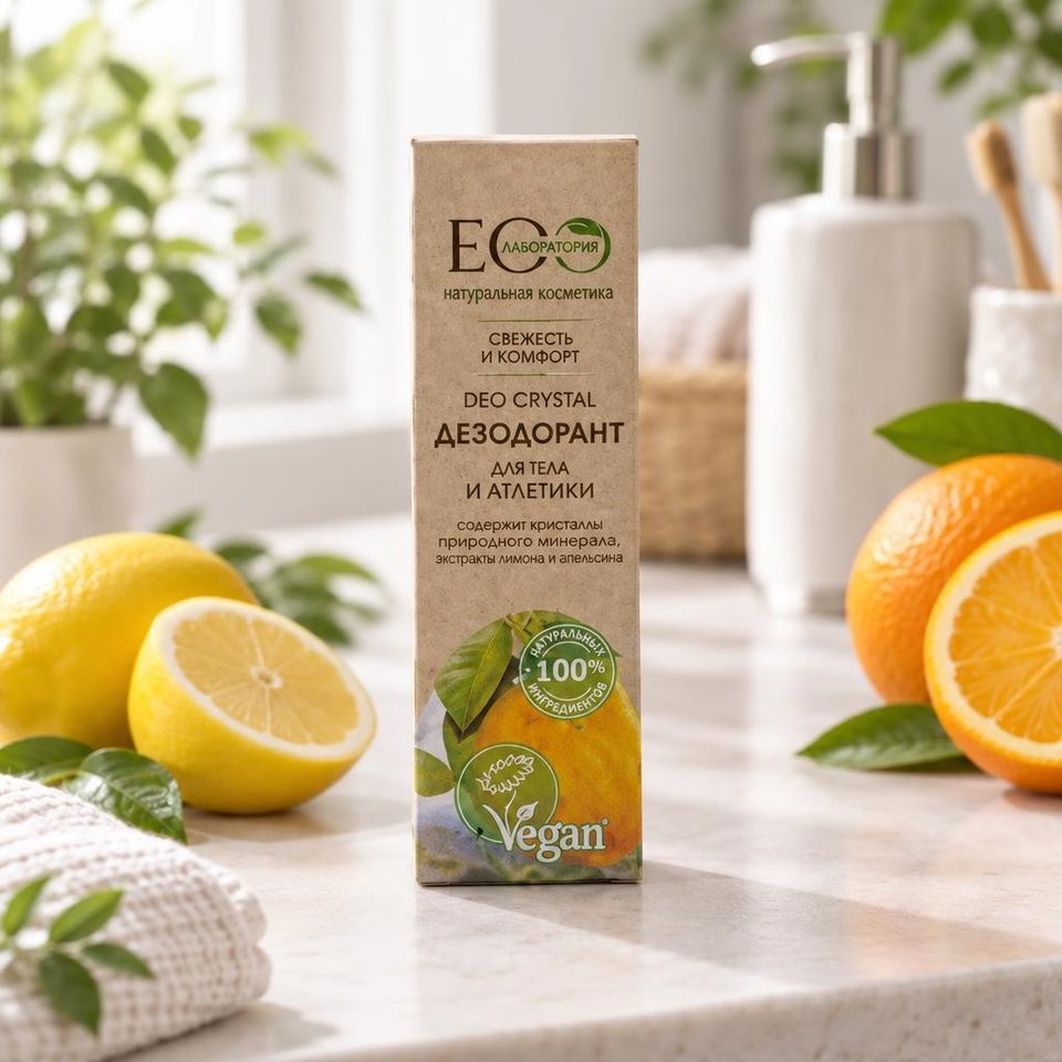 Эко лаборатория Дезодорант для тела Deo crystal Экстракты лимона и апельсина 50мл 12шт