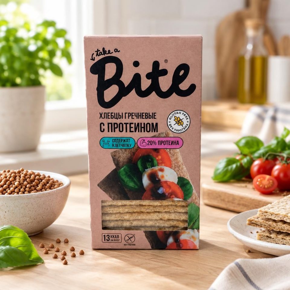 Bite Хлебцы хрустящие с протеином гречневые 100 гр 8 шт