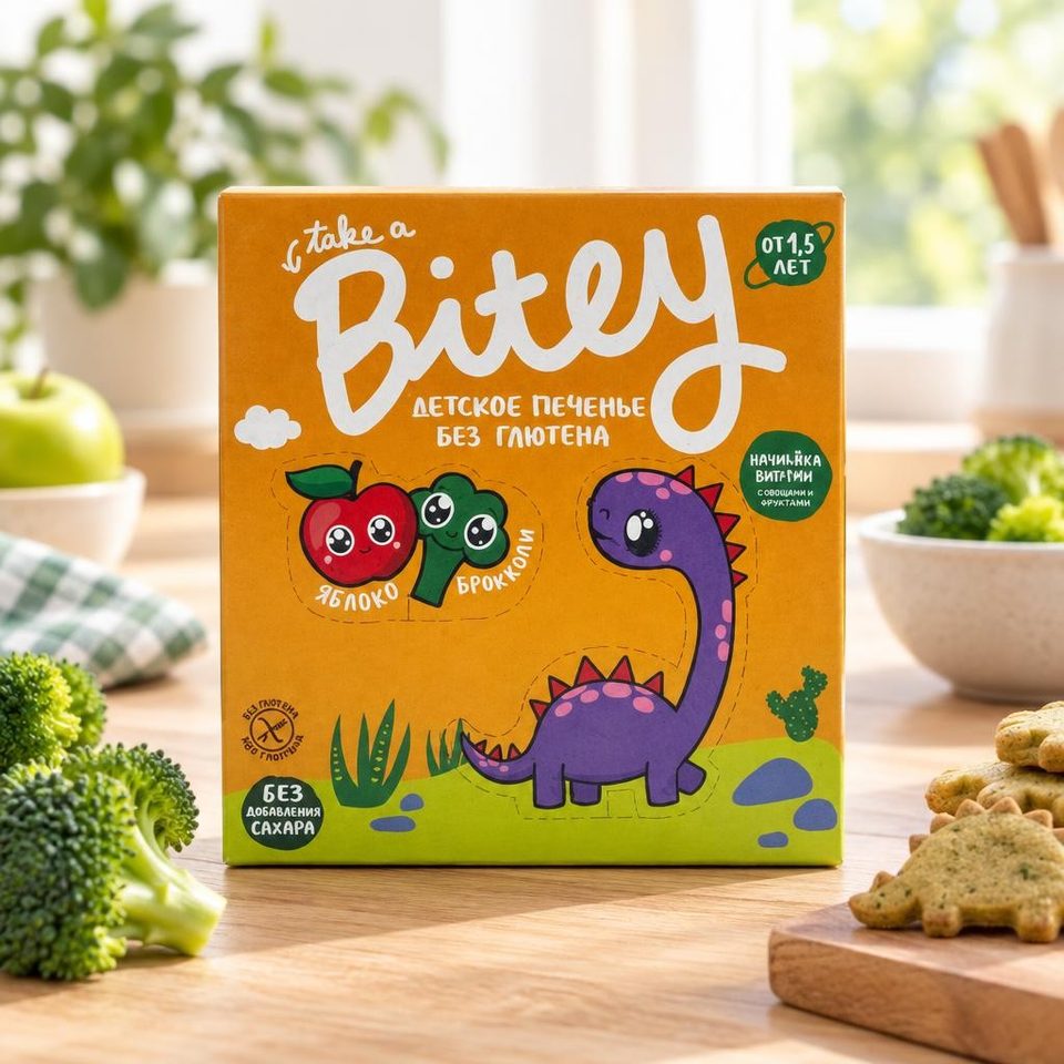 Bitey Печенье безглютеновое Брокколи 125гр 8шт