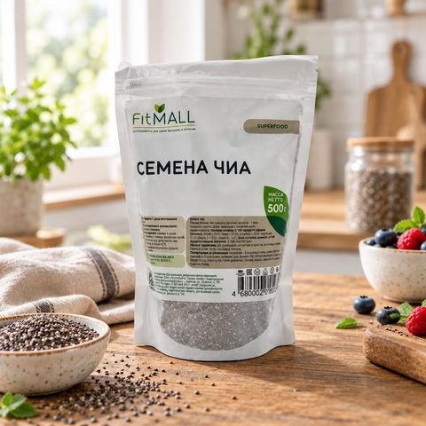 Семена чиа ТМ FitMall дойпак 500 гр 10 шт