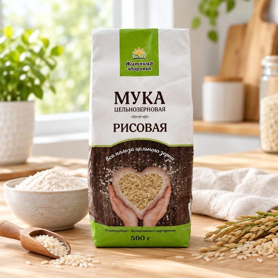 Житница Рисовая мука Цельнозерновая 500гр 1/12