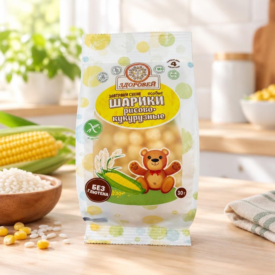 Здоровей Шарики особые без добавок рисово-кукурузные 30гр 28шт