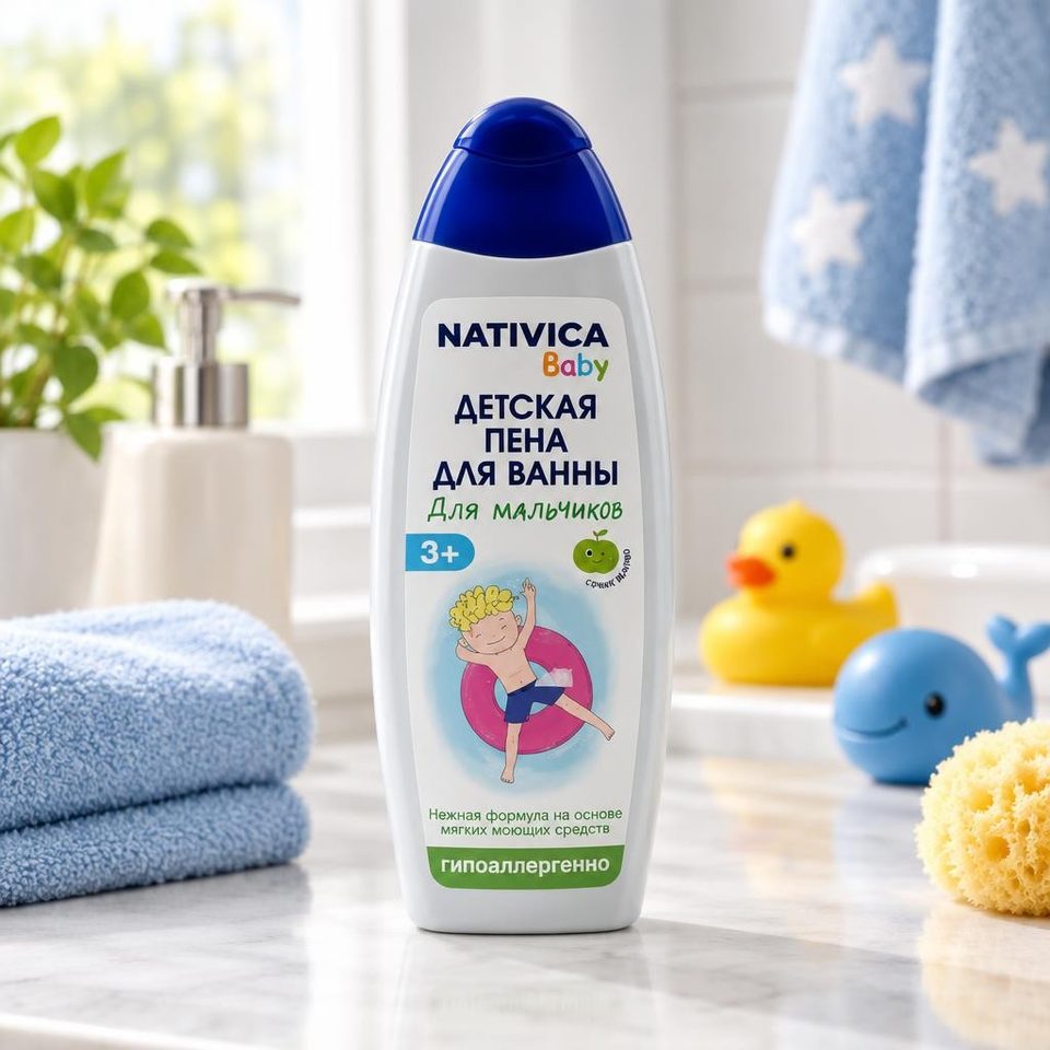 Nativica Baby Детская пена для ванны для мальчиков с 3 лет 430 мл